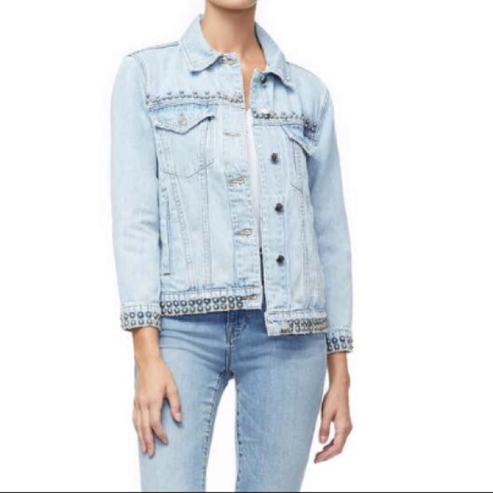 GOOD AMERICAN BOYFRIEND STUDDED DENIM JACKET Size 2XL NEW